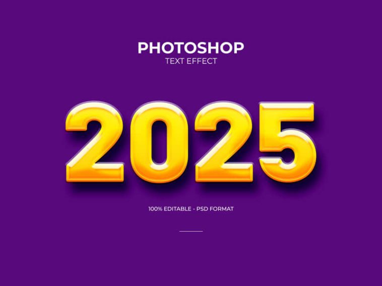 Free 2025 Photoshop Text Effect PSD