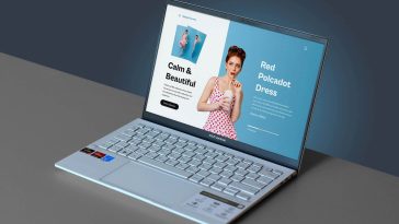 Free Asus Zenbook Laptop Mockup PSD