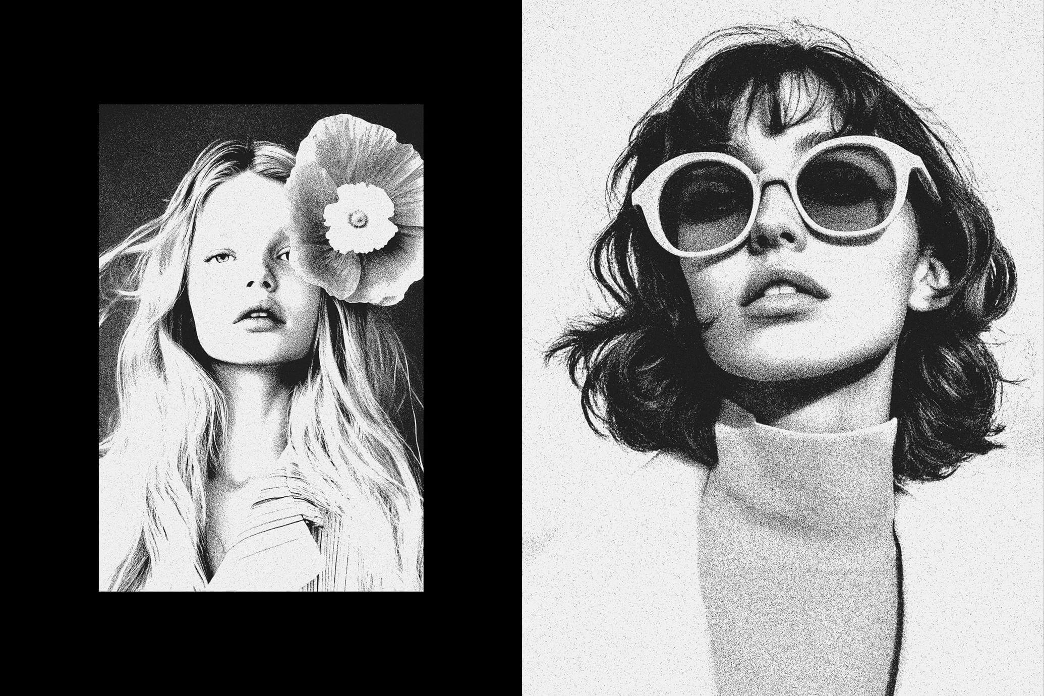 Free B&W Grain Photo Effect PSD