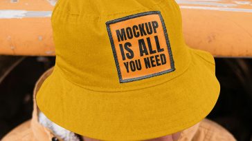 Free Bucket Hat Label Mockup PSD