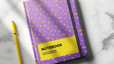 Free Notebook Cover Mockup PSD