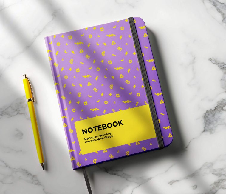 Free Notebook Cover Mockup PSD