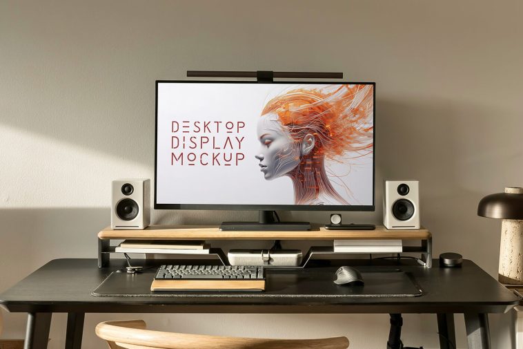 Free Desktop Monitor Mockup PSD