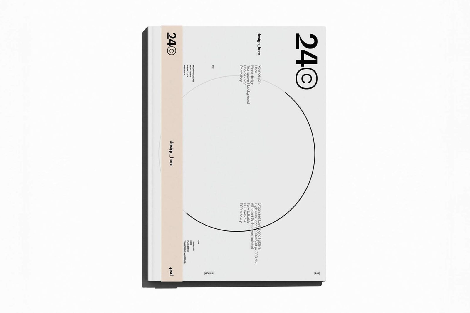 Free Floating Hardcover Book Mockup PSD