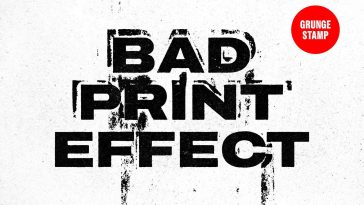 Free Grunge Stamp Bad Print Text Effect PSD