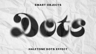 Free Halftone Dots Text Effect PSD Template