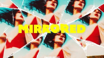 Free Mirrored Glass Photo Effect PSD Template