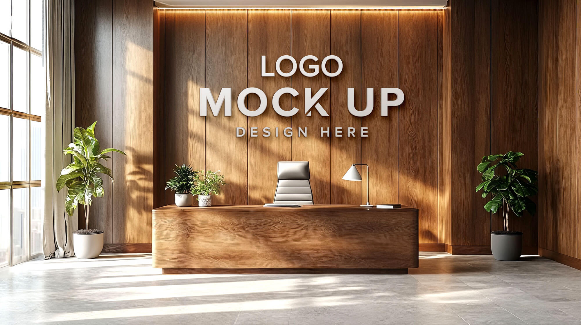 Free Office Wall Logo Mockups PSD