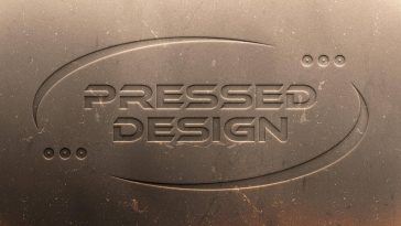 Free Pressed Text And Logo Mockup PSD