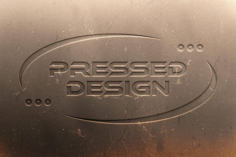 Free Pressed Text And Logo Mockup PSD