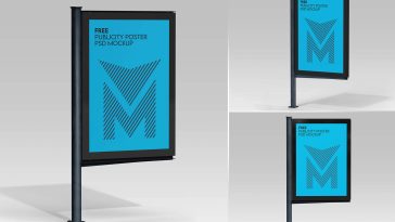 Free Vertical Urban Metal Frame Poster Mockup PSD