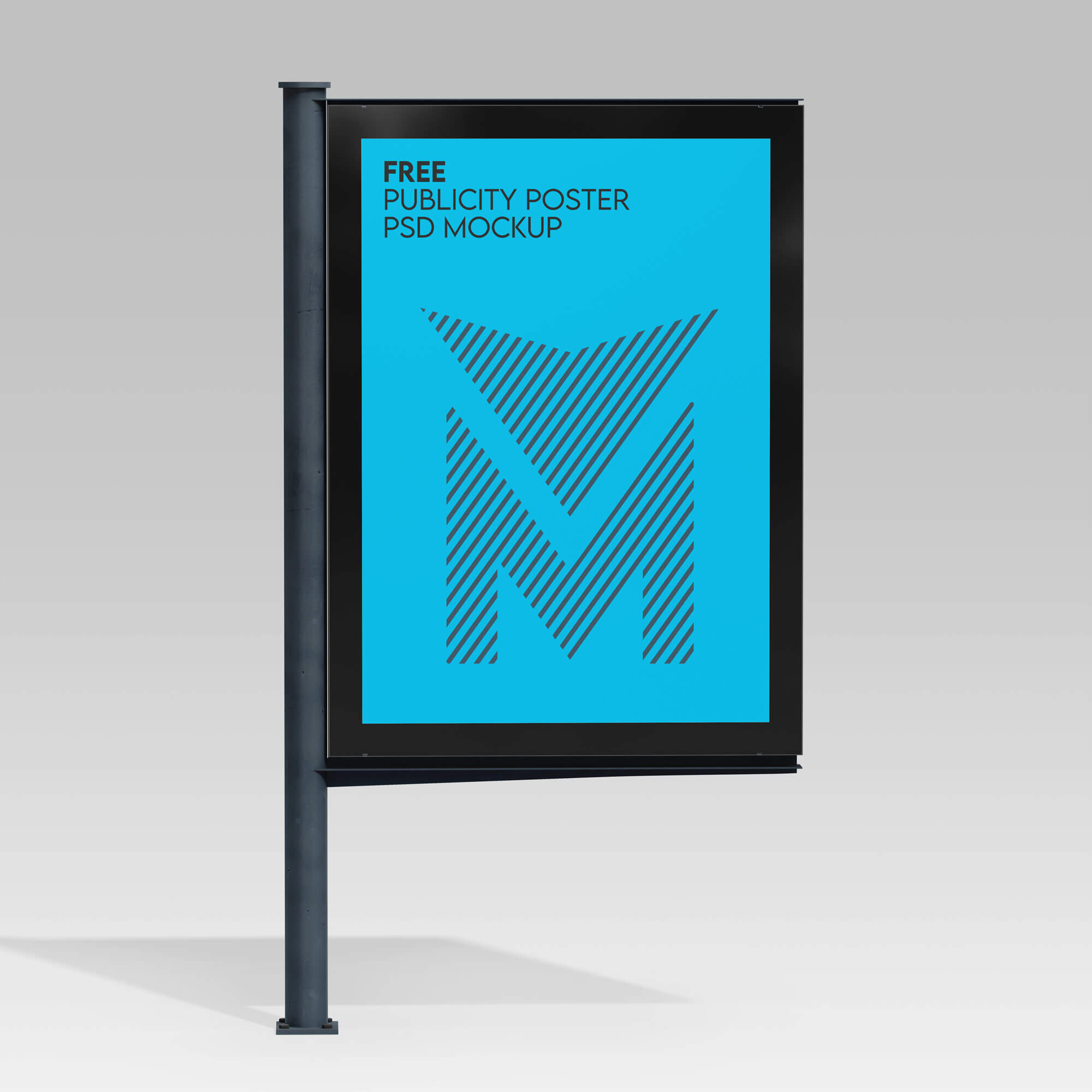 Free Vertical Urban Metal Frame Poster Mockup PSD