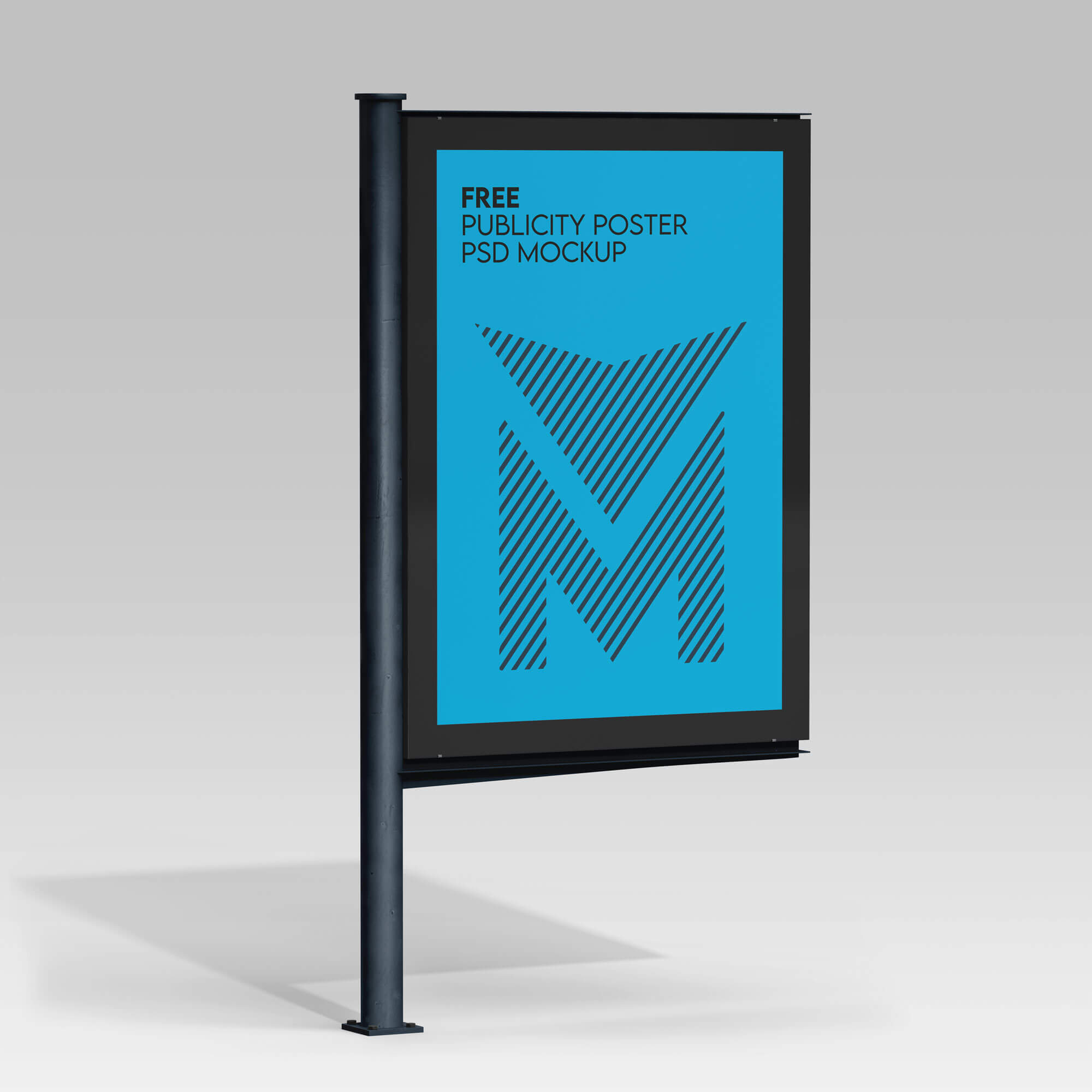 Free Vertical Urban Metal Frame Poster Mockup PSD