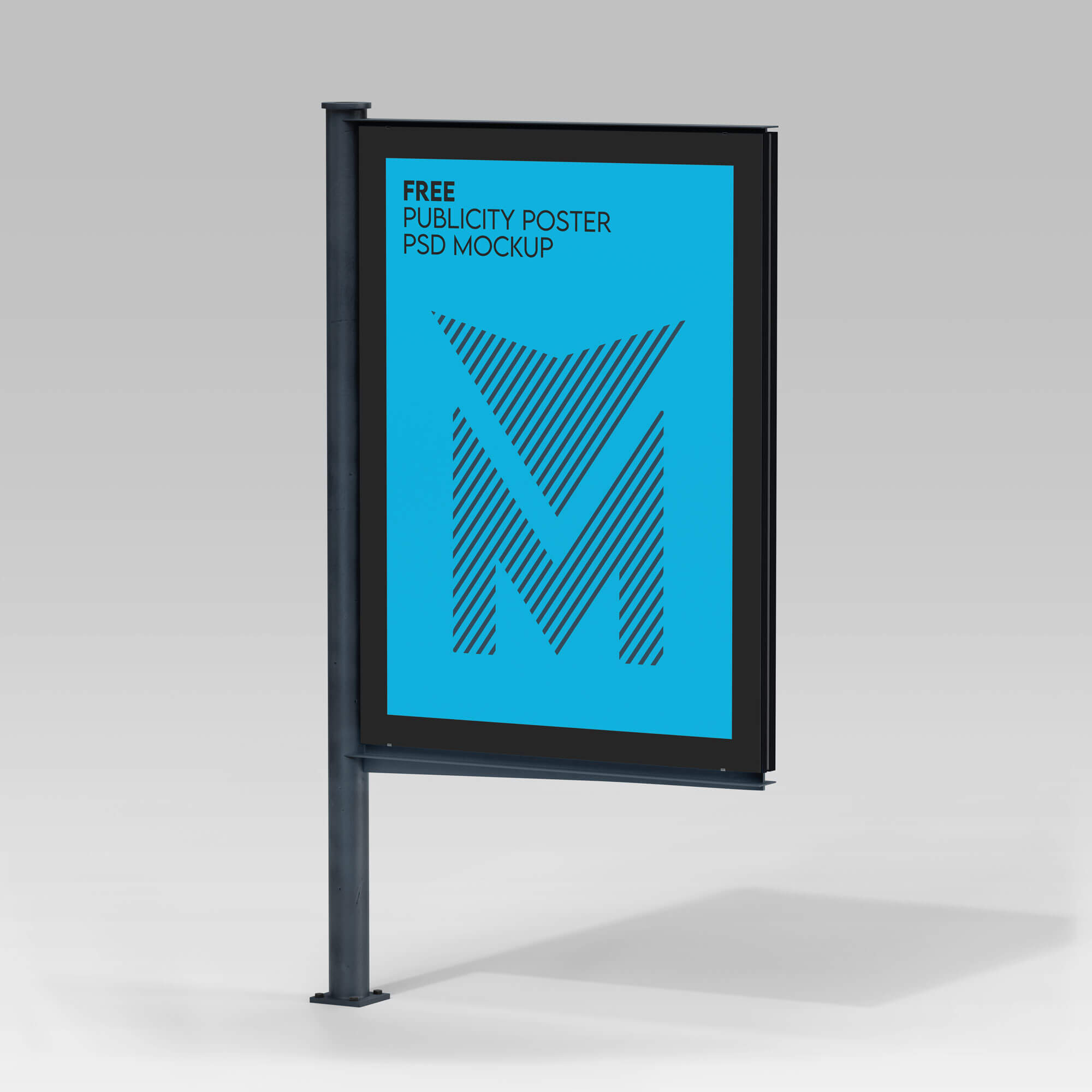 Free Vertical Urban Metal Frame Poster Mockup PSD