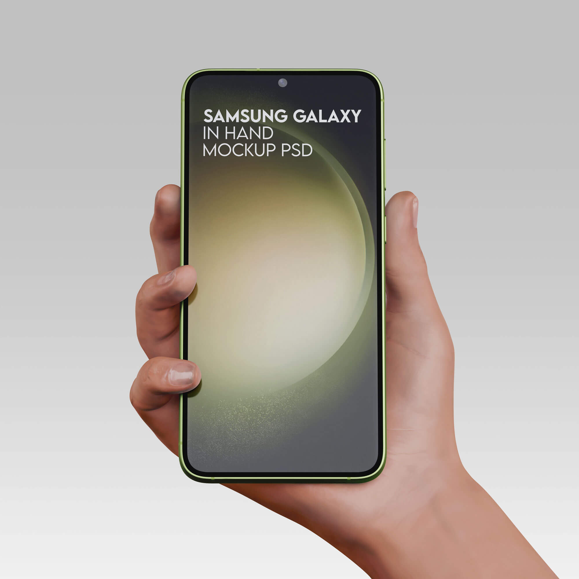 Free Hand Holding Samsung Galaxy Mockup PSD