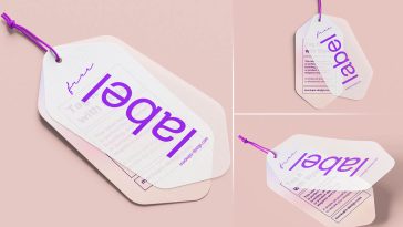 3 Free Frosted Card Hanging Tag Mockup PSD Files