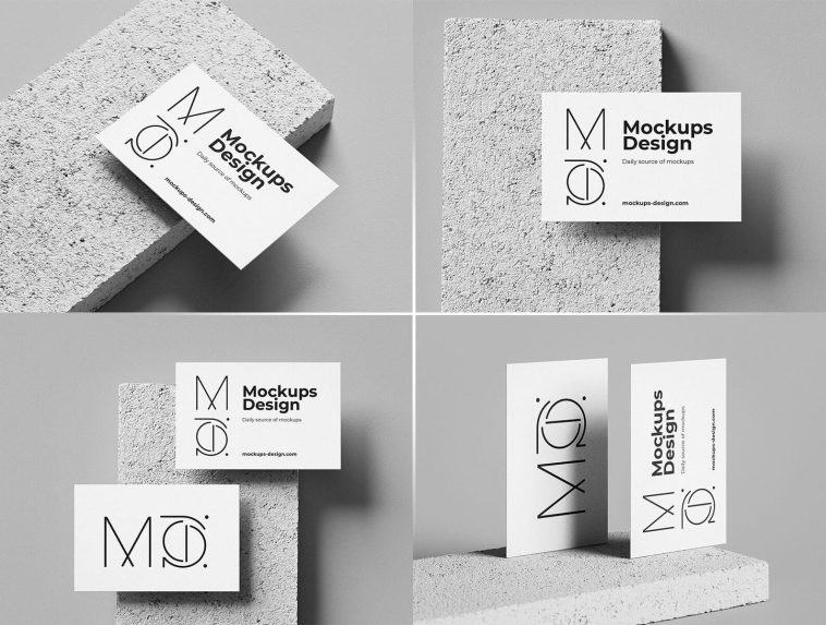 4 Free Minimalistic Business Card Mockup PSD Files3