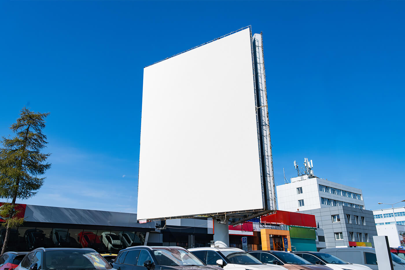 Free Big Vertical Billboard Mockup PSD