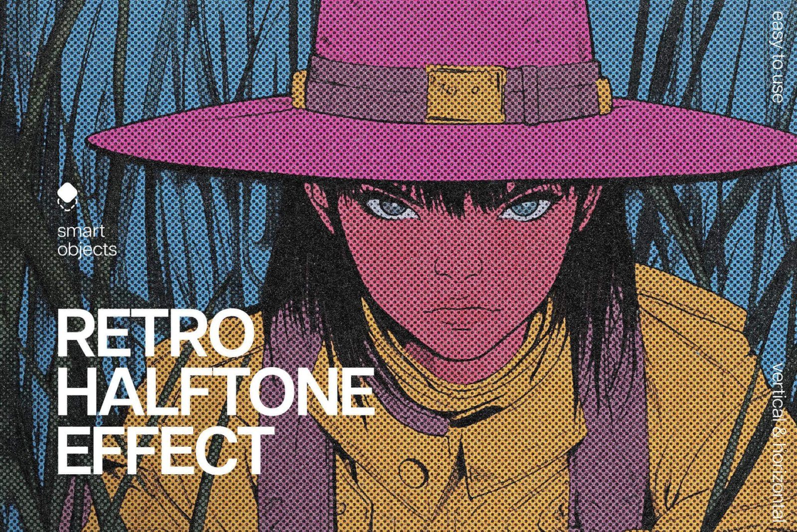 Free Comic Halftone Print Effect PSD file