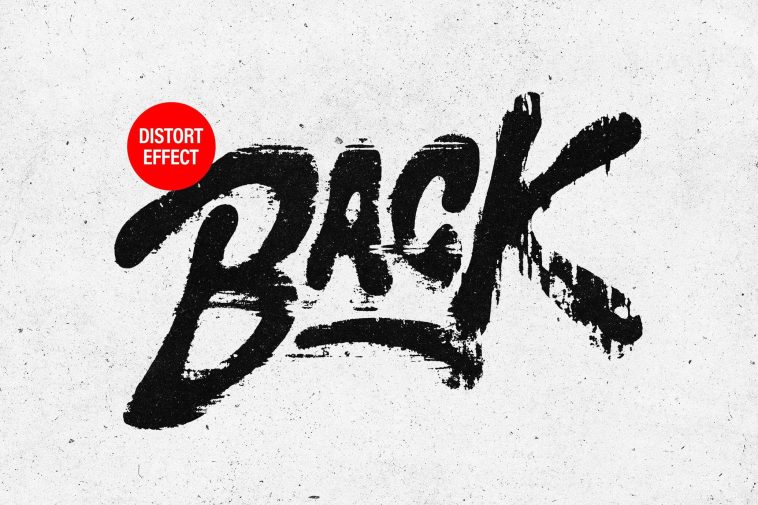 Free Distort Print Text And Logo Effect PSD