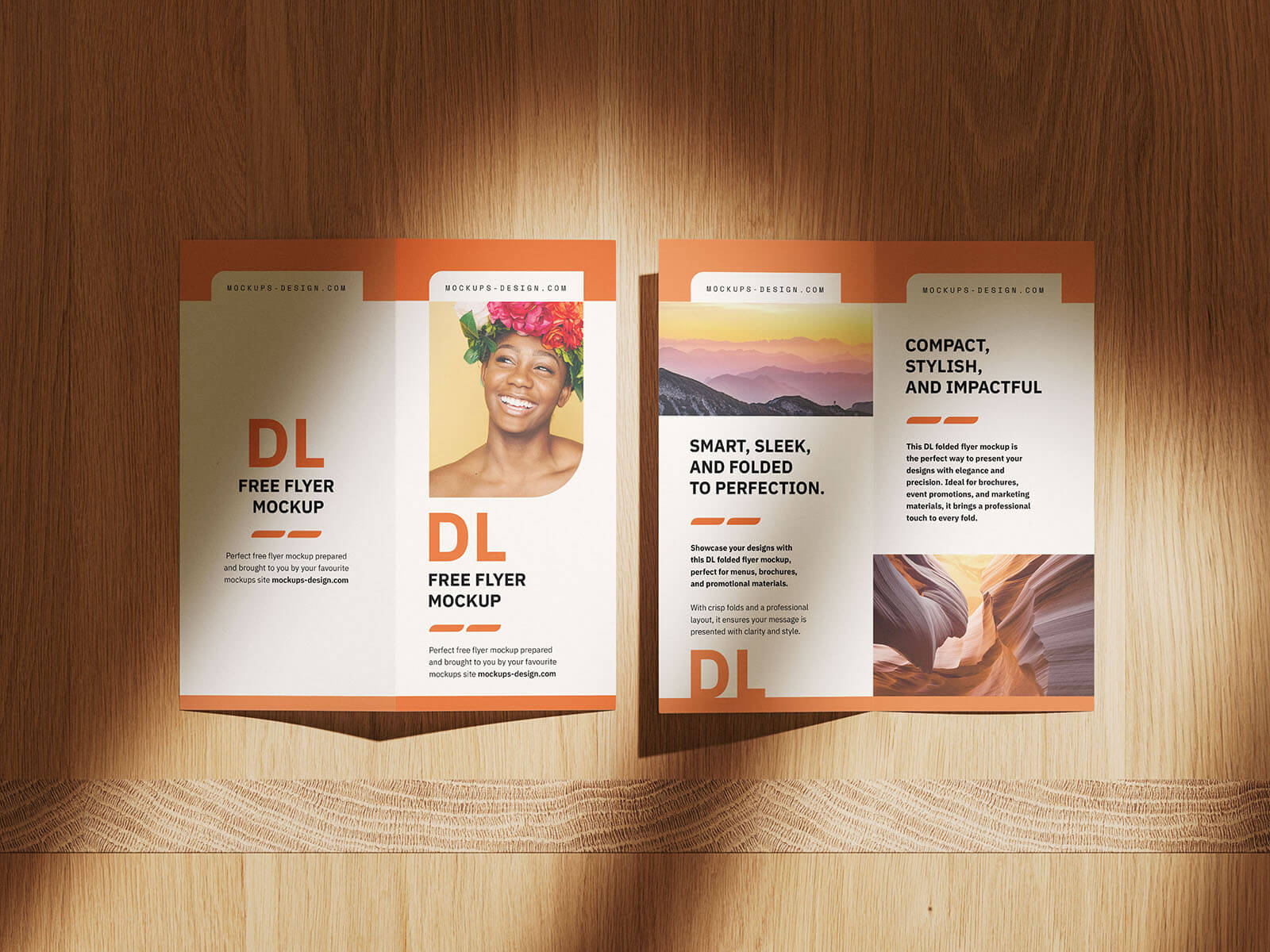 4 Free DL Bi-Fold Brochure / Pamphlet Mockup PSD Files