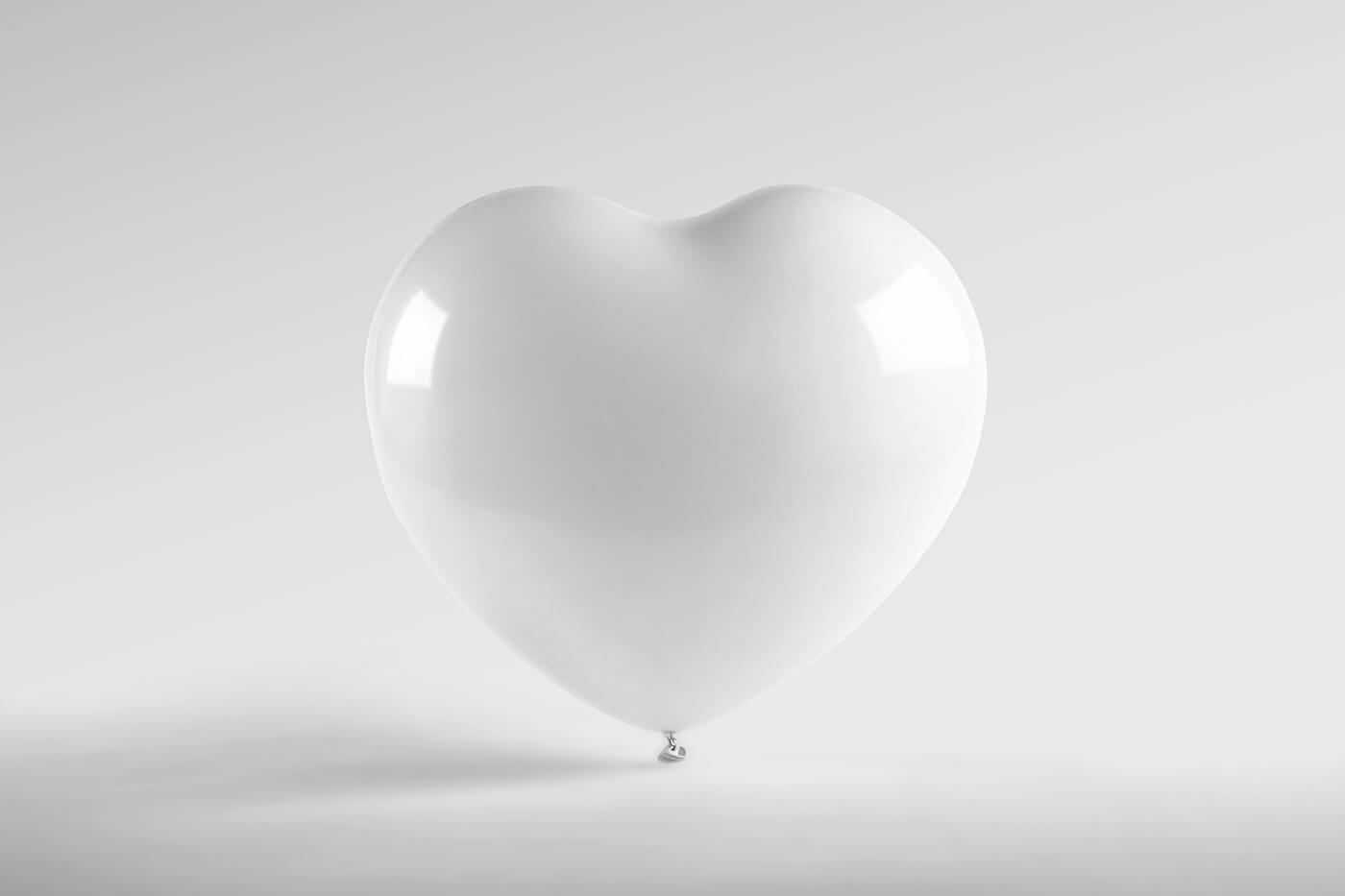 Free Heart Shaped Balloon Mockup PSD