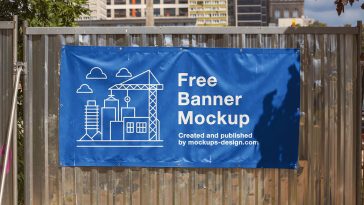 Free Outdoor Construction Site Banner Mockup PSD