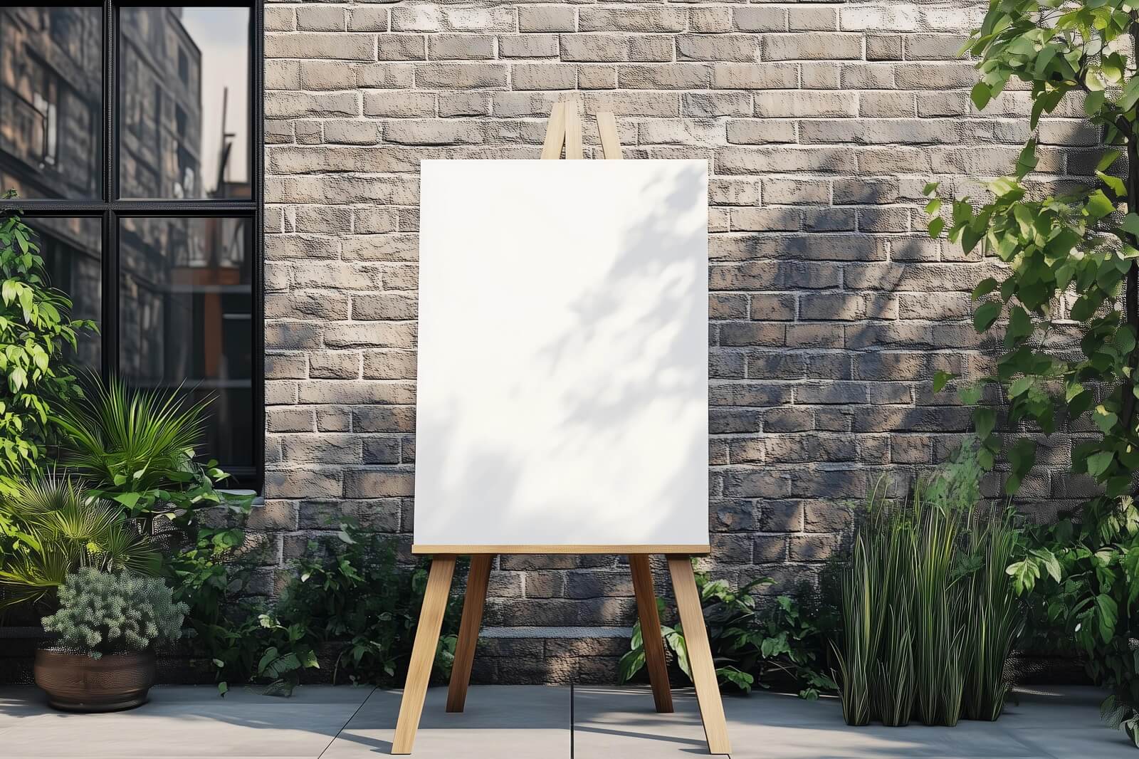 Free Outdoor Wooden Easel Poster Mockup PSD