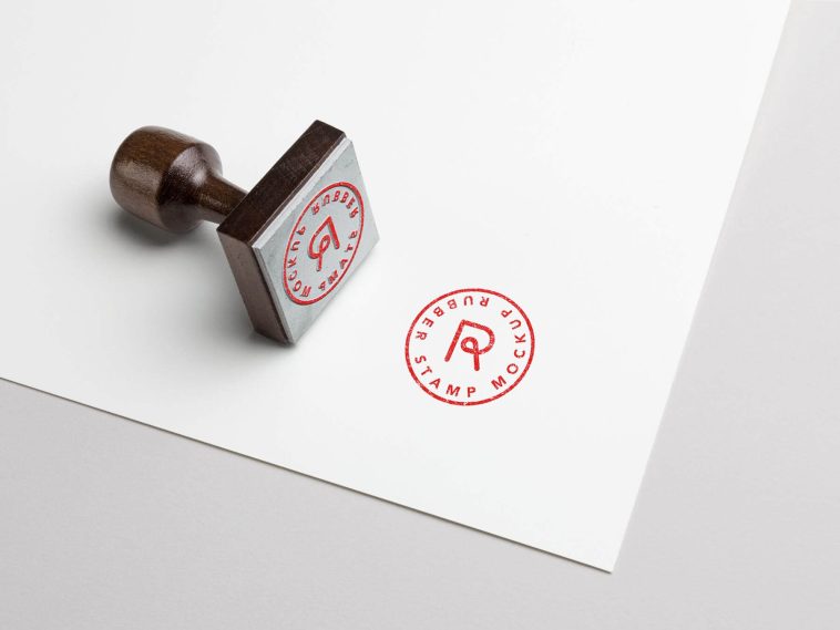 Free Rubber Stamp Seal Mockup Scene PSD