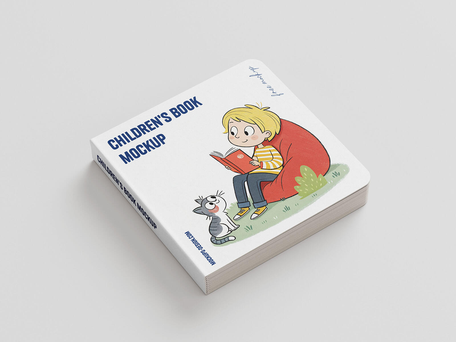 7 Free Softcover Square Children’s Book Mockup PSD Files