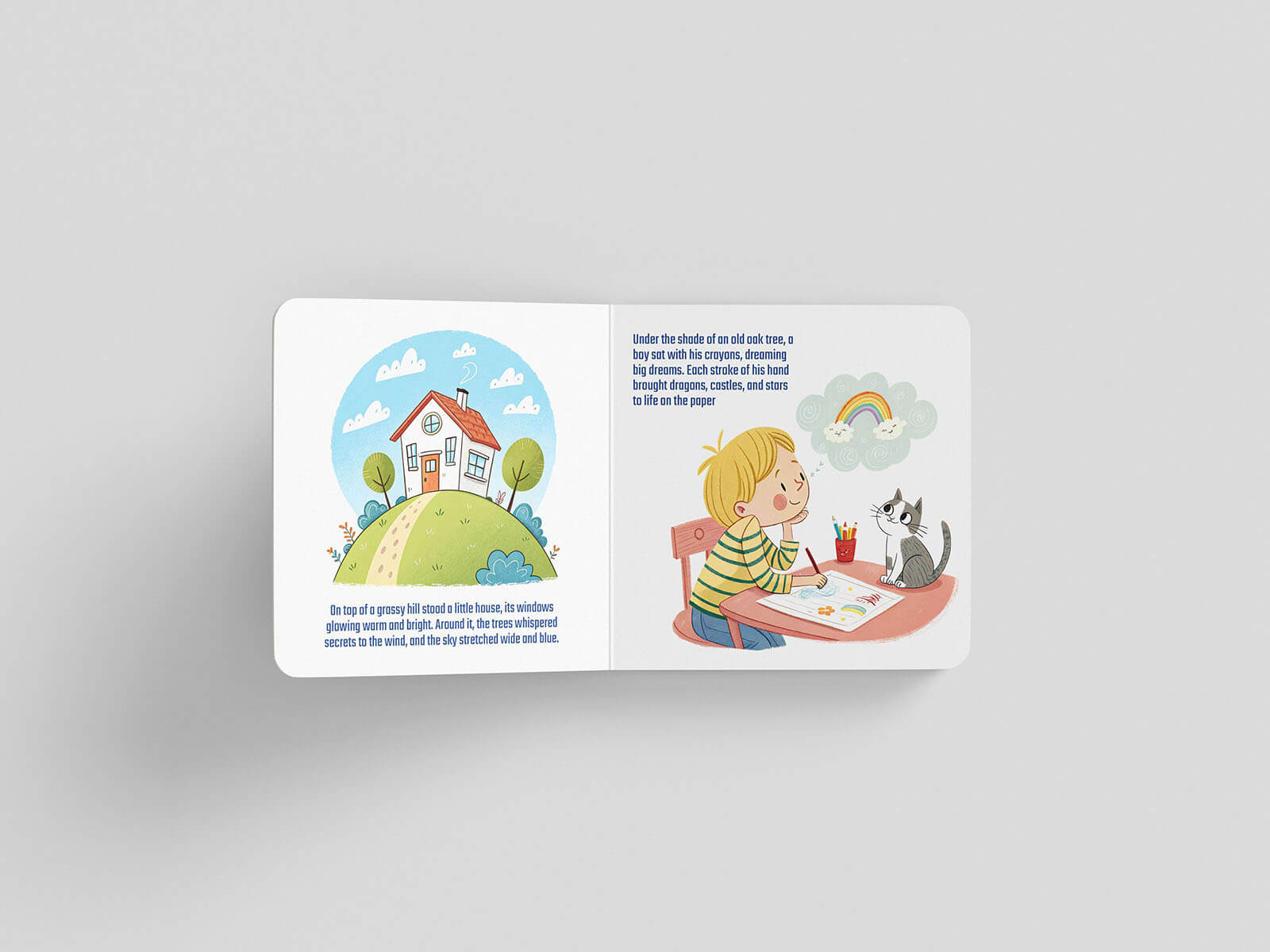 7 Free Softcover Square Children’s Book Mockup PSD Files