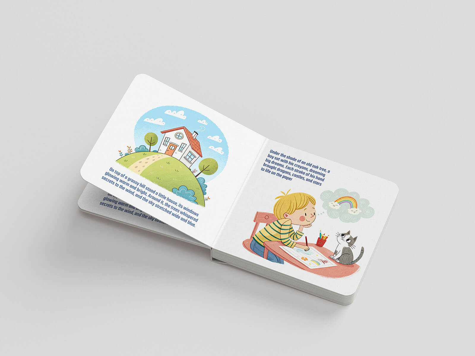 7 Free Softcover Square Children’s Book Mockup PSD Files