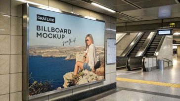 Free Subway Billboard Mockup PSD