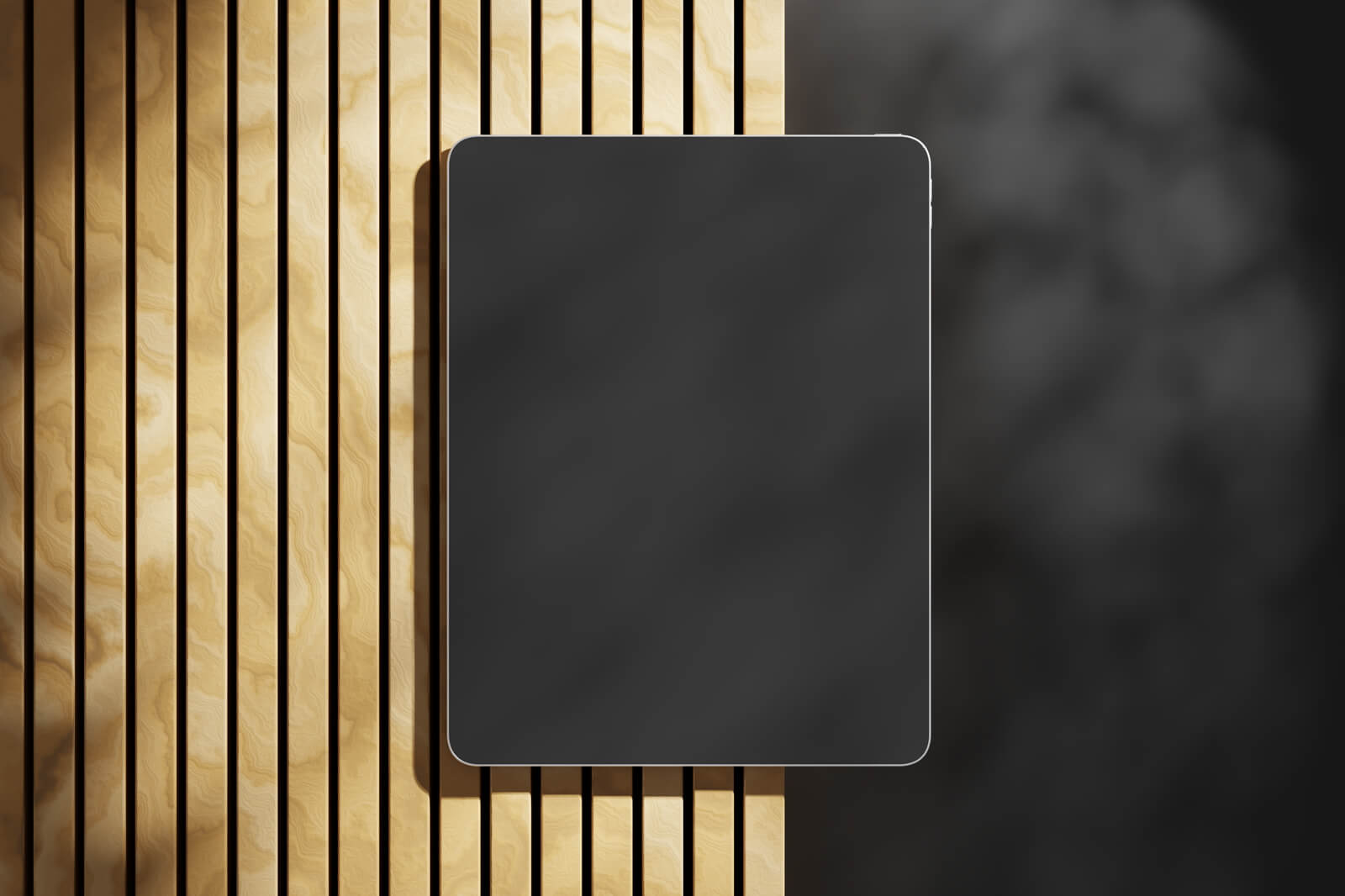 Free iPad Pro Mockup PSD On Wood