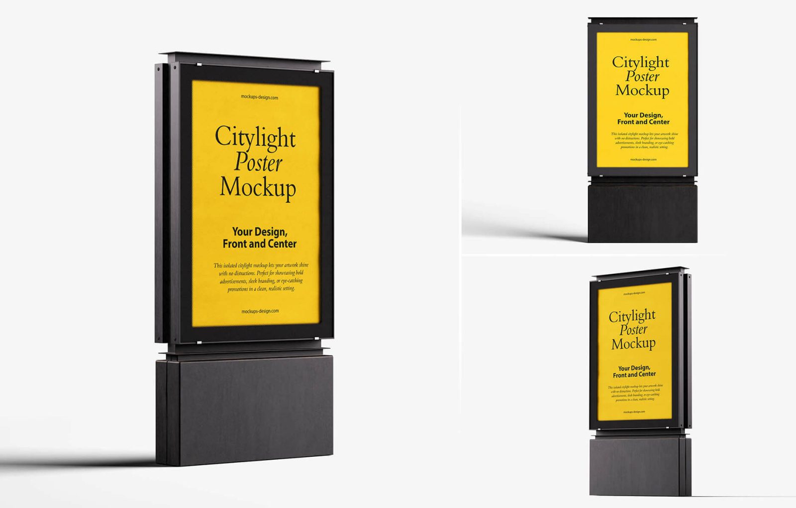 3 Free Citylight Mupi Poster Mockup PSD Files