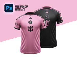 Free 2024 Inter Miami Football Jersey Mockup Template PSD