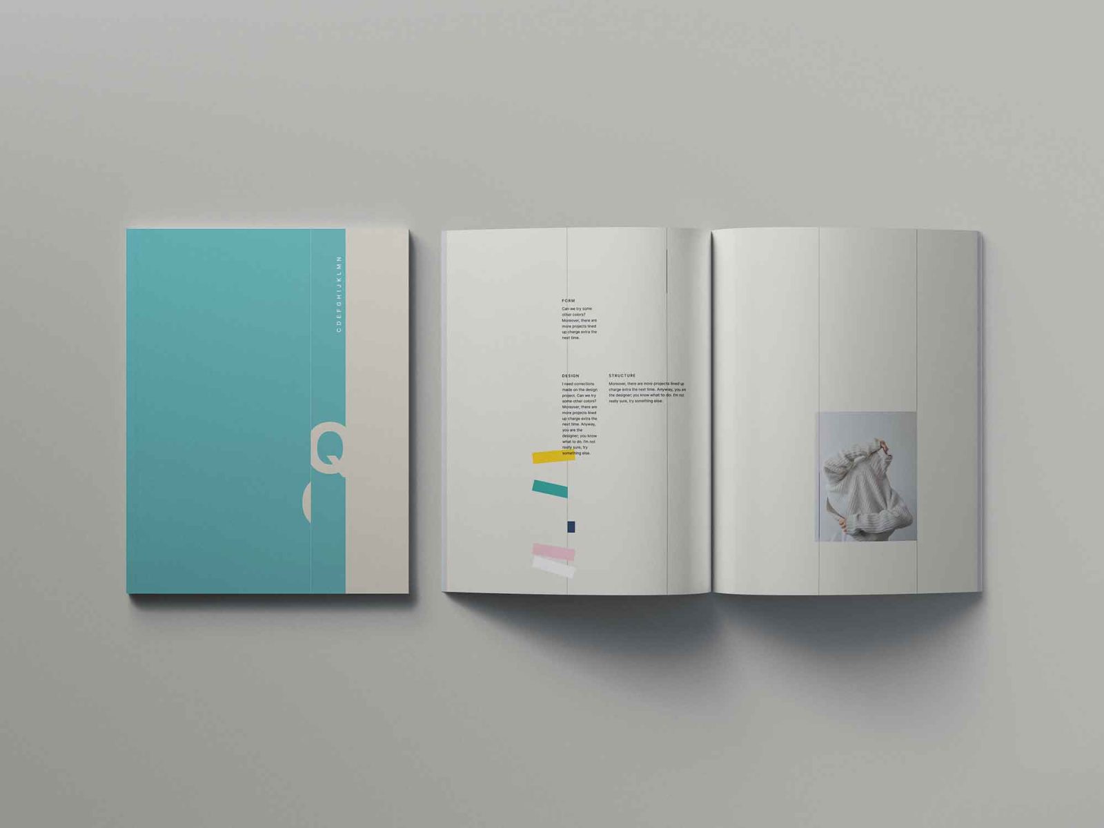 Free Binding Letter Magazine Mockup PSD