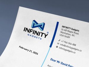 Free Close-Up Letterhead Paper Logo Mockup PSD