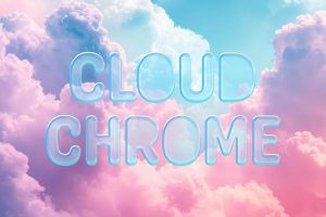 Free Cloud Chrome Text Effect PSD