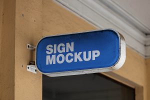 Free Dirty Dust-Covered Signboard Mockup PSD