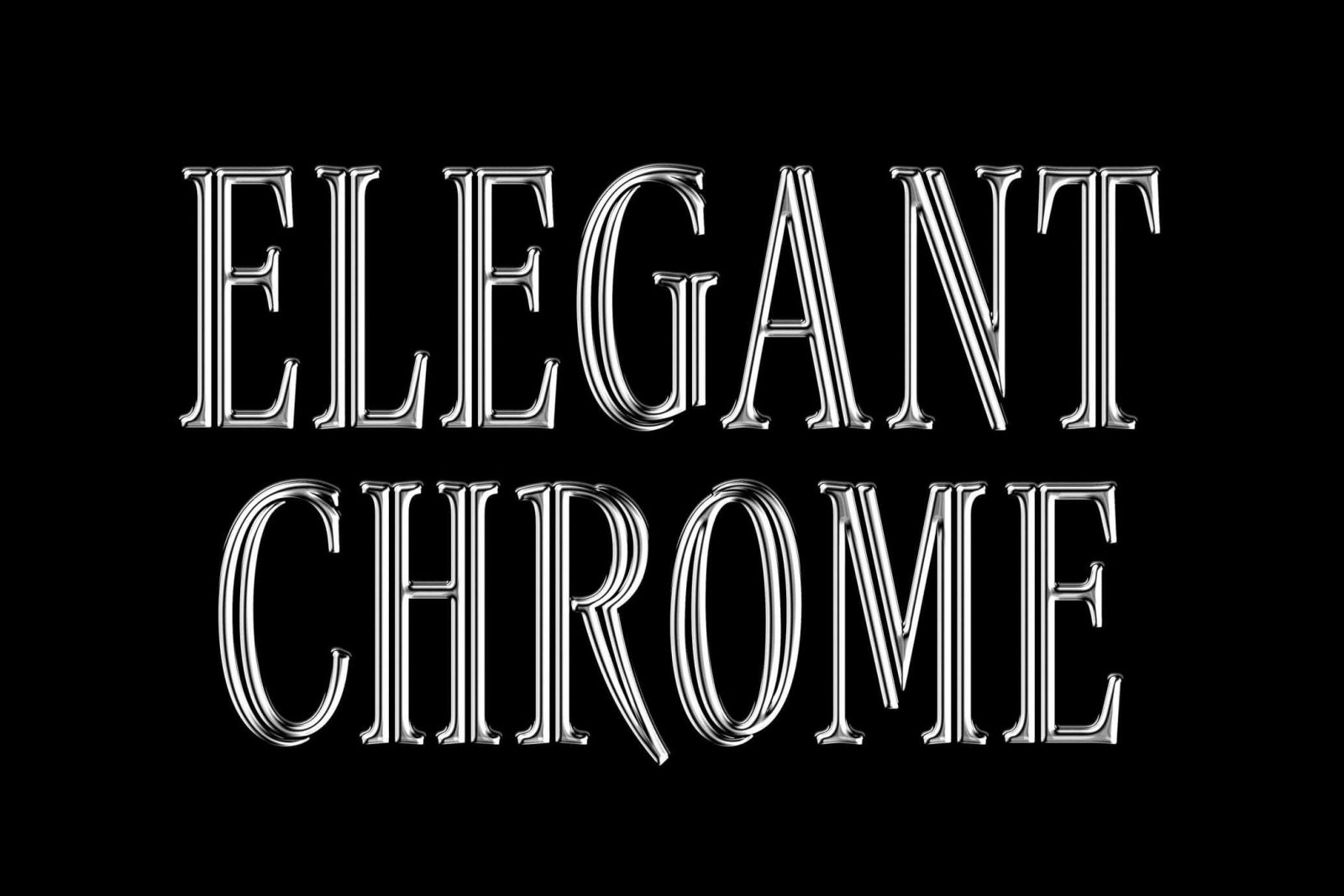 Free Elegant Chrome Text Effect PSD