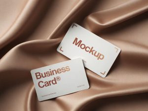 Free Fabric Business Card Mockups PSD