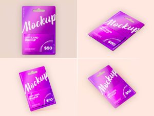 Free Gift Card Blister Packaging Mockup PSD