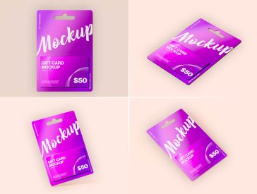 Free Gift Card Blister Packaging Mockup PSD