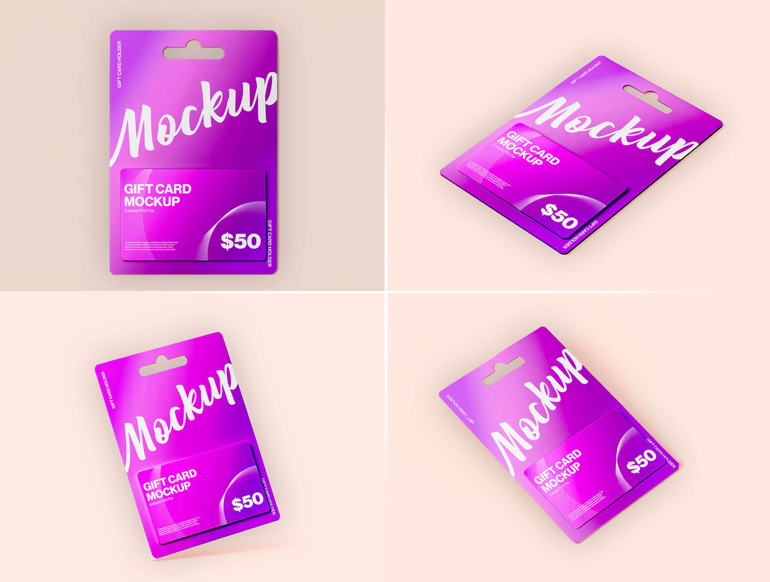 Free Gift Card Blister Packaging Mockup PSD