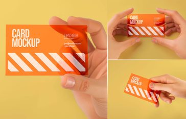 Free Hand Holding Business Card Mockup PSD
