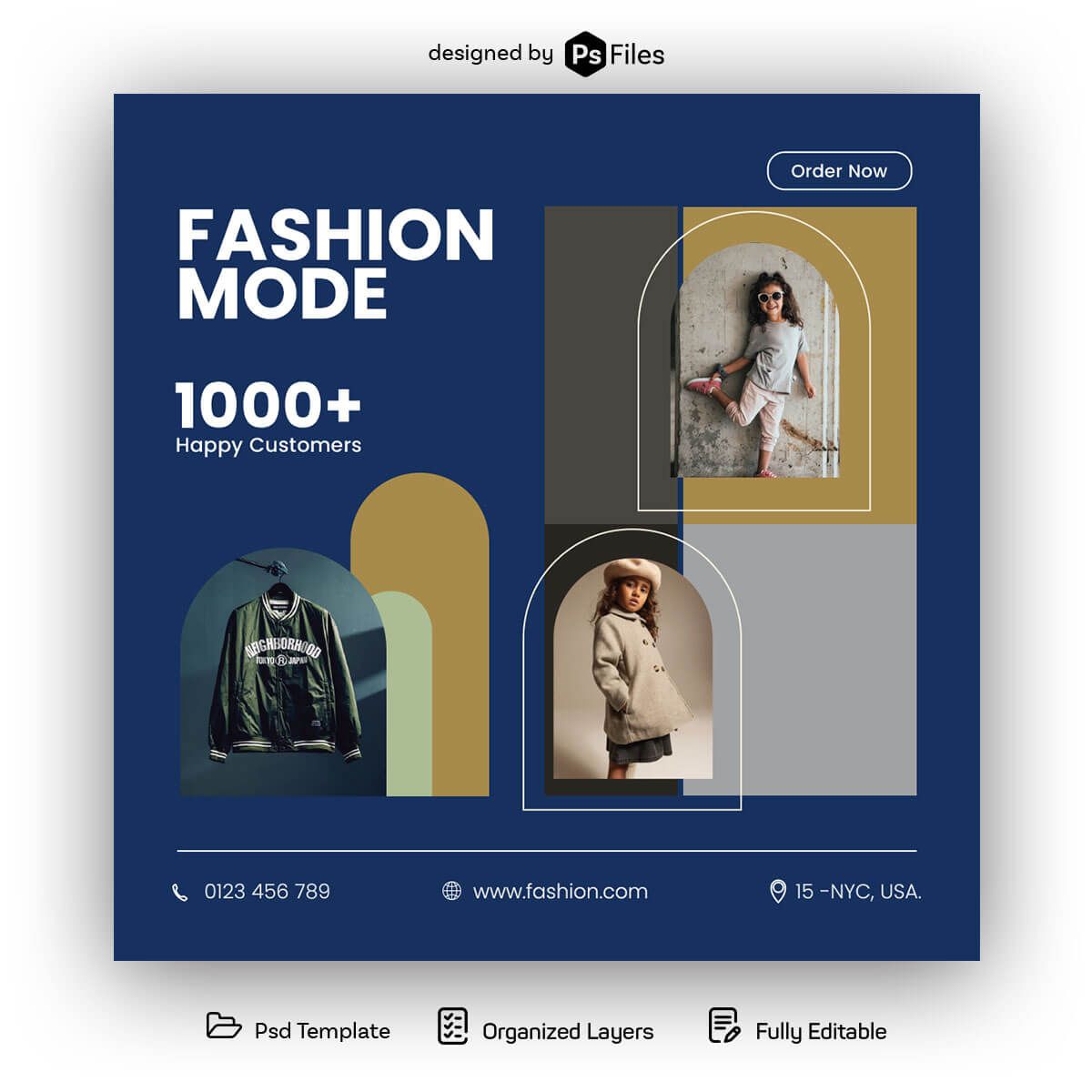 Free Kid’s Fashion Mode Clothing Instagram Post Design PSD Template