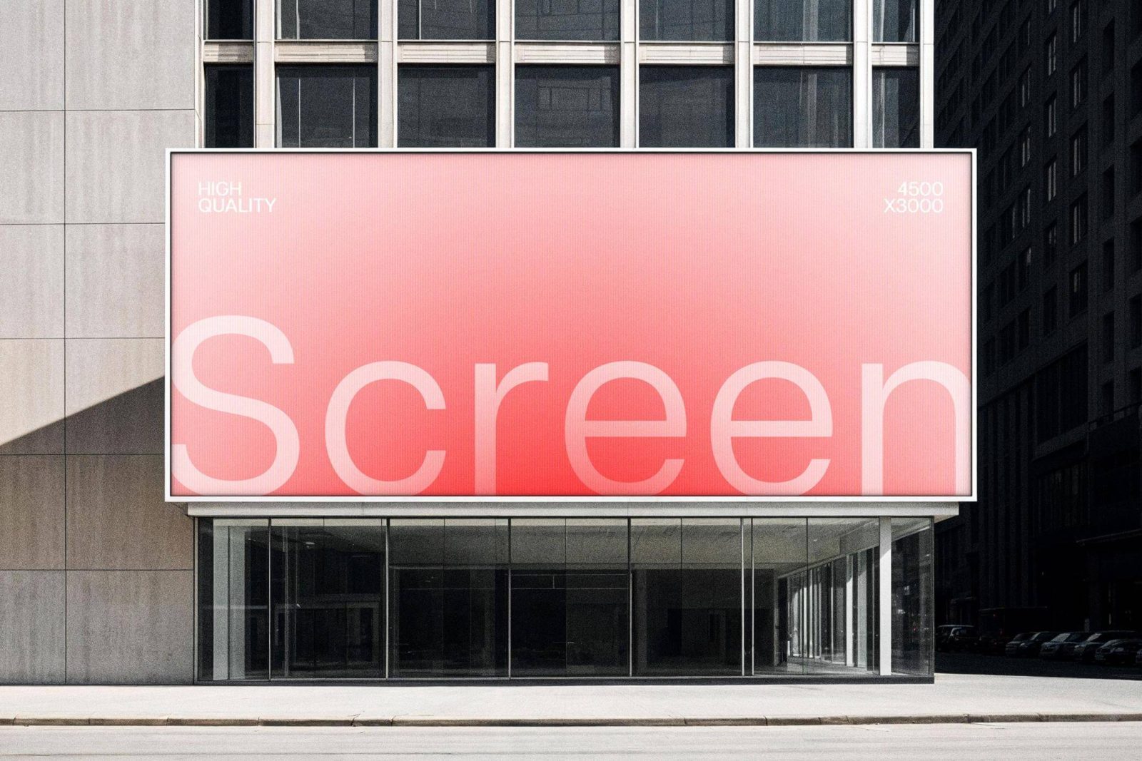 Free Large Outdoor 21:9 Billboard Screen Mockup PSD