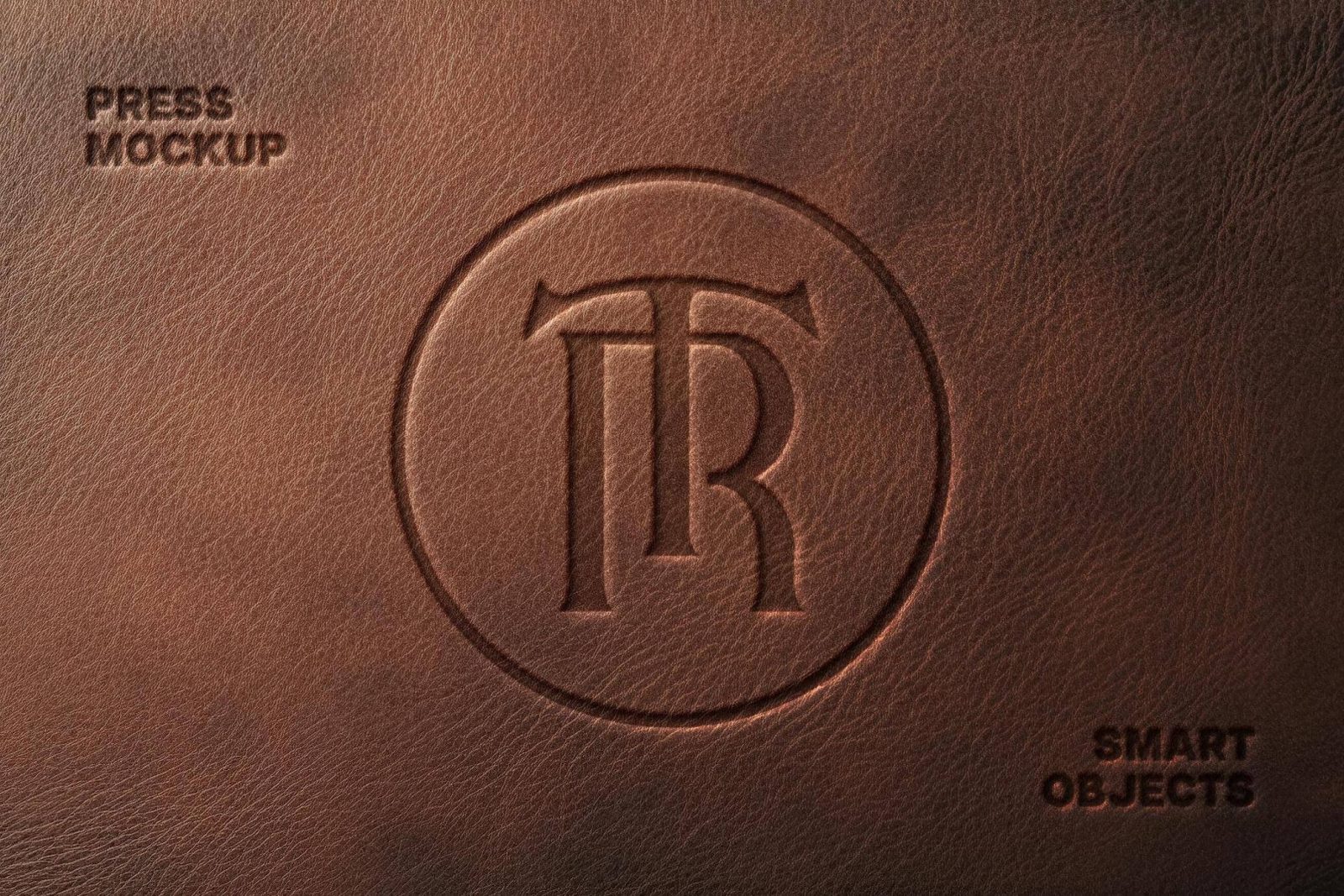 Free Leather Pressed Stamping Debossed Logo Mockup PSD