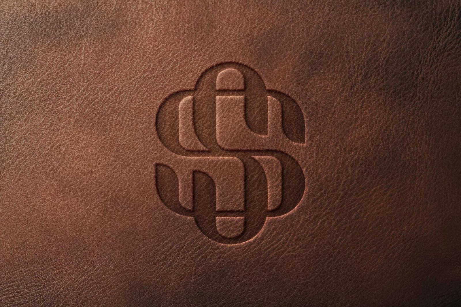 Free Leather Pressed Stamping Debossed Logo Mockup PSD